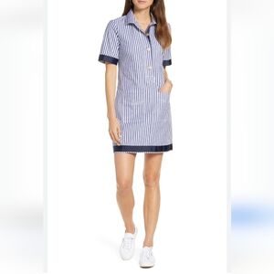 1901 Stripped Shirt Dress Women's 6 Blue Preppy Academia Cottagecore Retro 90s